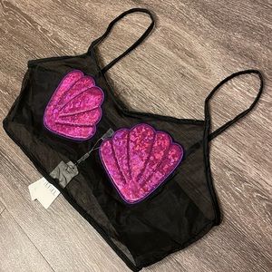 Mesh Mermaid Seashell Bralette